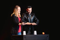 a man and a woman standing next to each other
